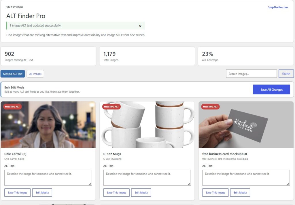 Batch edit WordPress media